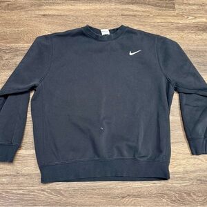 Nike Black Crewneck Sweatshirt | Classic Swoosh Logo | Size L